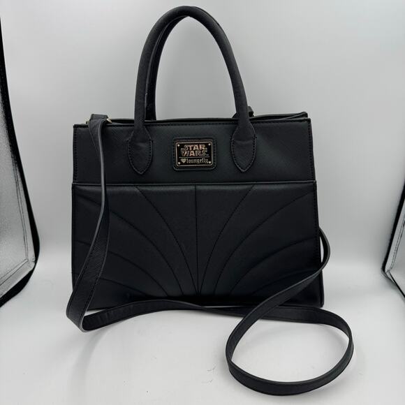 Loungefly Star Wars Rebel Alliance Black Faux Leather Satchel Handbag - Picture 2 of 16